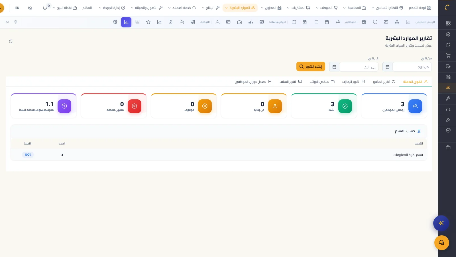 reports page