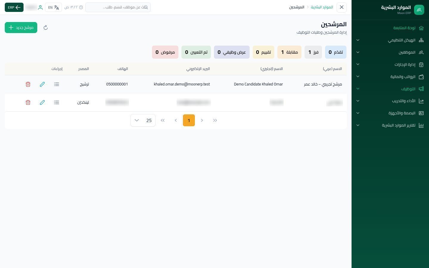 المرشحين — الخطوة 11: متابعة المراحل