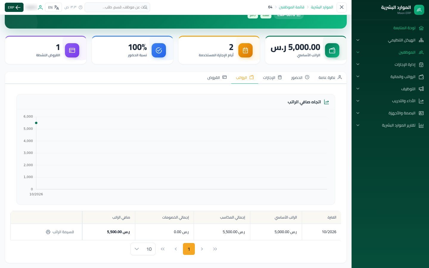 قسيمة الراتب — الخطوة 10: كل الشهور