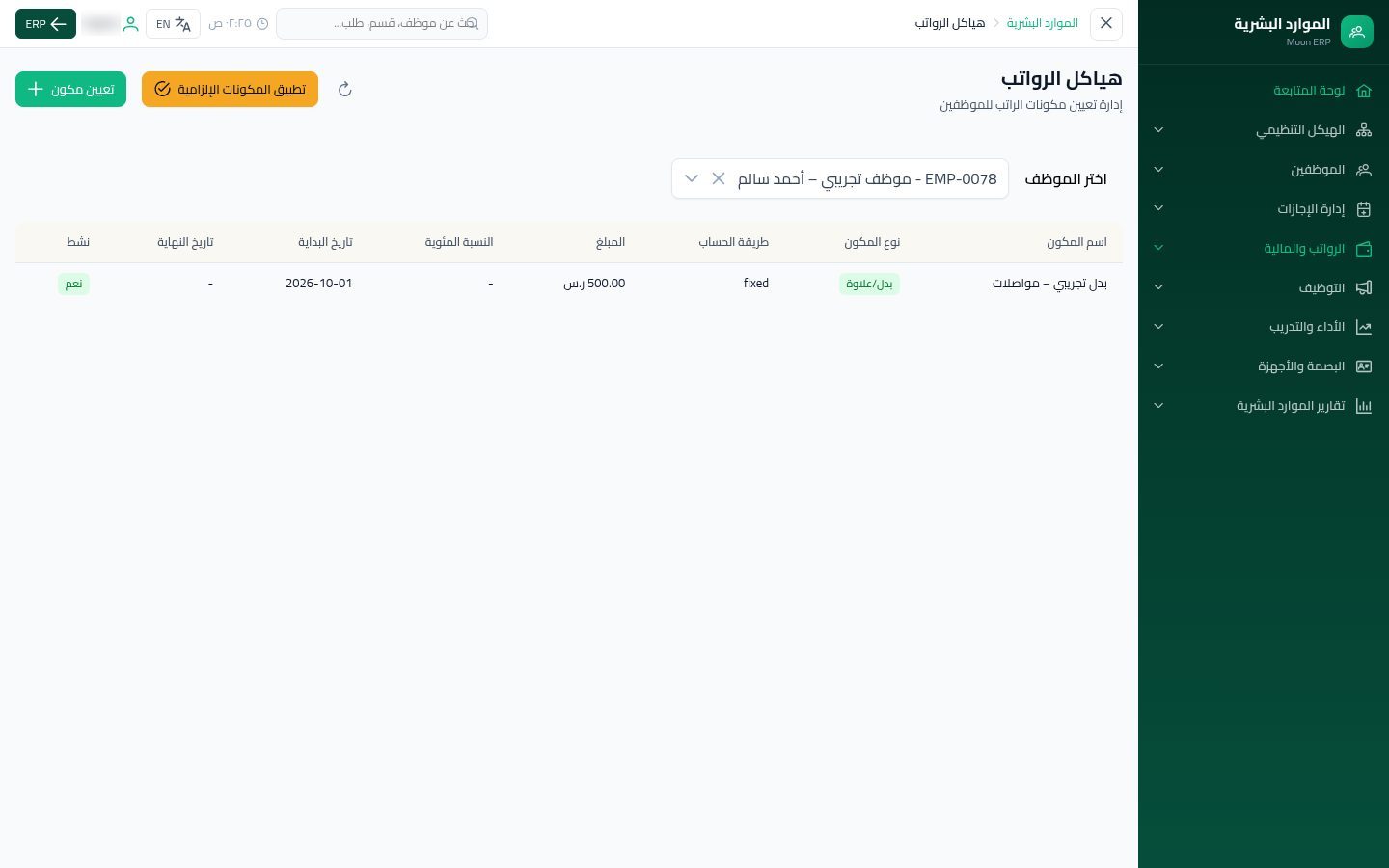 مكونات الراتب — الخطوة 10: هيكل الراتب